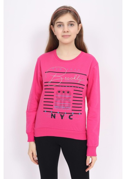 New York Brooklyn Baskılı Sweatshirt ECCK-OLC-3894-13