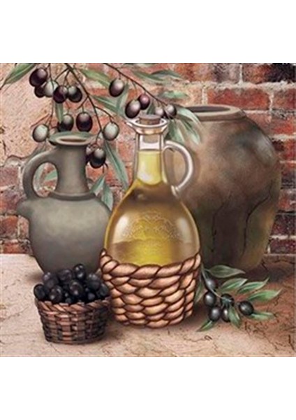 Zeytin Dalı ve Zeytin Dalı Pixart Sanat Elmas Mozaik Tablo Diamond Türkiye 51*51