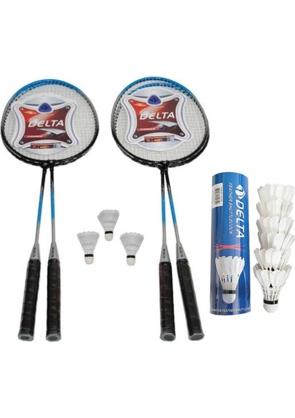 4 Adet Badminton Raketi + Çantası + 6 Deluxe Kaz Tüyü + 3 Plastik Toplam 9 Badminton Topu Seti