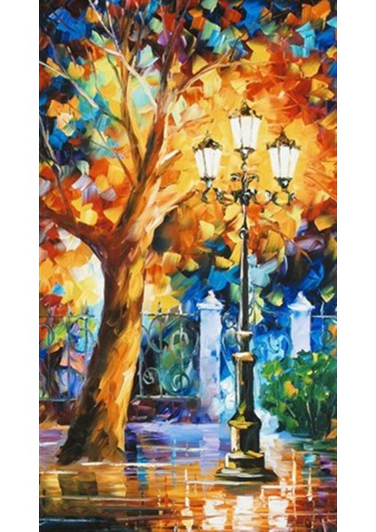 Leonid Afremov Sokak Lambası  Pixart Sanat  Elmas Mozaik Tablo Diamond Türkiye   30*53