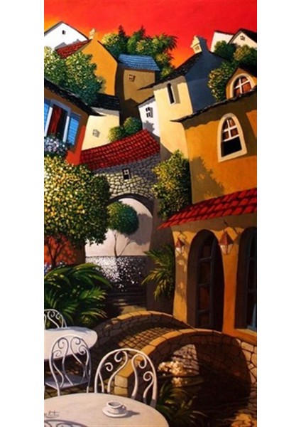 Yamuk Evler Pixart Sanat Elmas Mozaik Tablo Diamond Türkiye 30*60