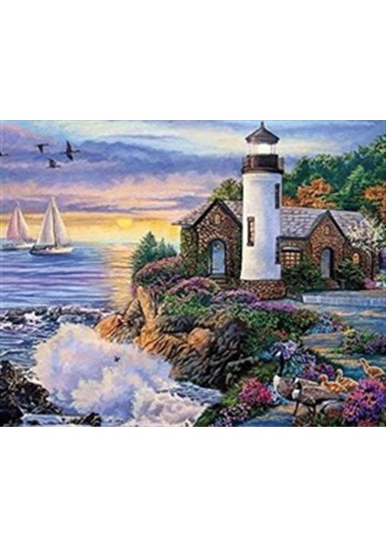 Pixart Sanat Taş Evin Yanındaki Fener || Elmas Mozaik Tablo ~ Mozaik Puzzle || Diamond Türkiye || 56x43