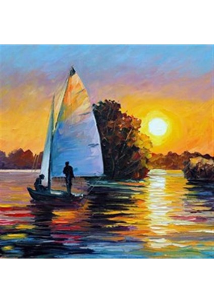 Leonid Afremov Tarzı Günbatımı Pixart Sanat Elmas Mozaik Tablo Diamond Türkiye 50*50