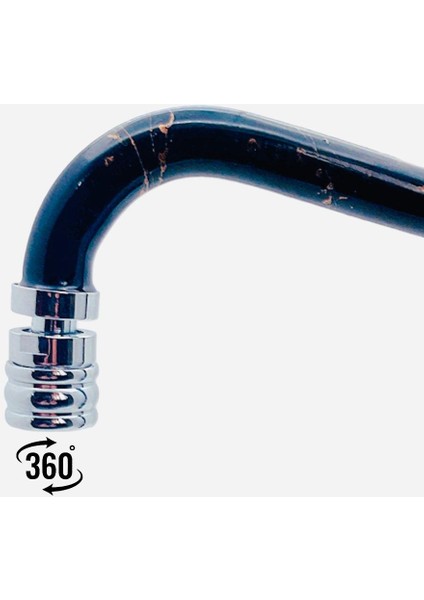 Antik Kısa Siyah Mermer Desenli Krom Parçalı Lavabo Bataryası modelleri