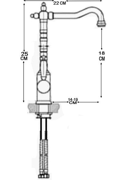 Antik Kısa Siyah Mermer Desenli Krom Parçalı Lavabo Bataryası indirimleri