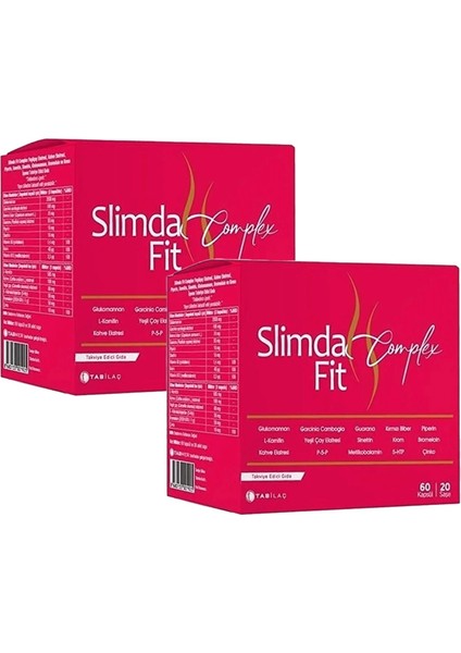 Tab Slimda Fit Complex 60 Kapsül 20 Saşe 2 Adet