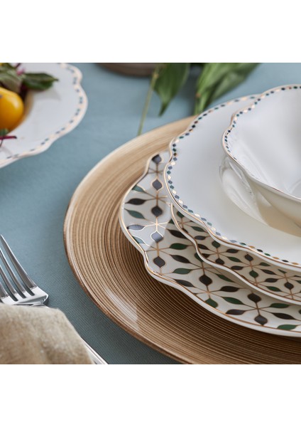 Almond Tropez 24 Parça 6 Kişilik Porselen Yemek Takımı