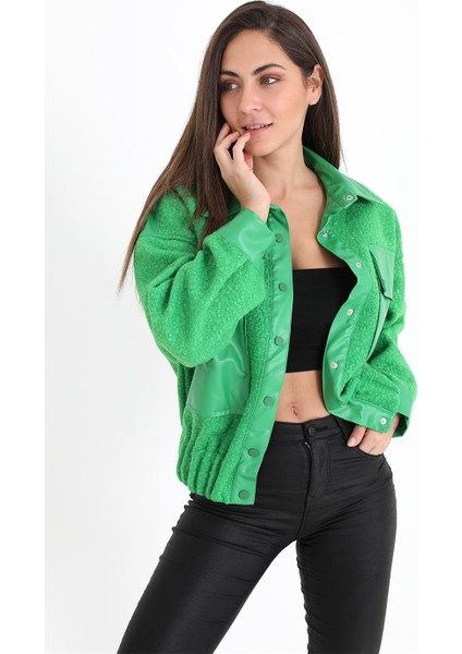 Beli Lastikli Çıtçıtlı Bergamo Gömlek Ceket - Yeşil modelleri
