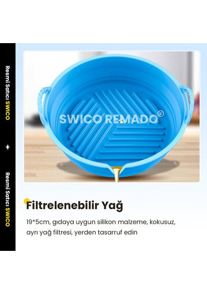 Swico Remado Katlanabilir Hava Fritöz Silikon Astar 1 Adet (Yurt Dışından)