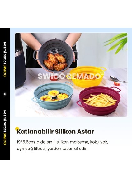 Swico Remado Katlanabilir Hava Fritöz Silikon Astar 1 Adet (Yurt Dışından)