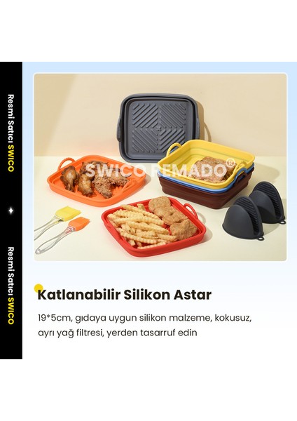 Katlanabilir Hava Fritöz Silikon Astar 1 Adet (Yurt Dışından)