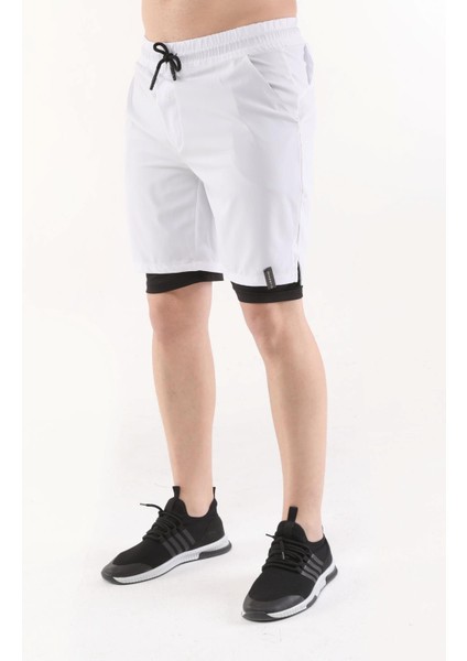 Ghassy Co Erkek Running Hızlı Kuruma Micropolyester Arka Fermuar Cepli ve Havlu Halkalı Antrenman Futbol Fitness Kısa Taytlı Şort modelleri