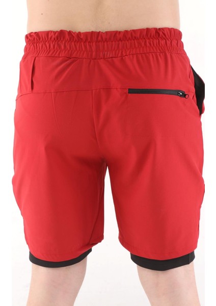 Ghassy Co Erkek Running Hızlı Kuruma Micropolyester Arka Fermuar Cepli ve Havlu Halkalı Antrenman Futbol Fitness Kısa Taytlı Şort indirimleri