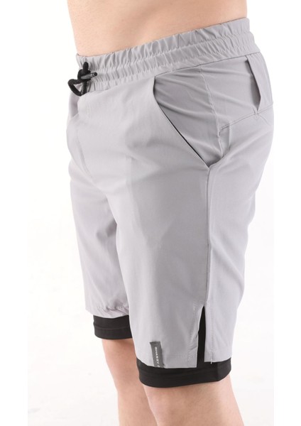 Ghassy Co Erkek Running Hızlı Kuruma Micropolyester Arka Fermuar Cepli ve Havlu Halkalı Antrenman Futbol Fitness Kısa Taytlı Şort fırsatları