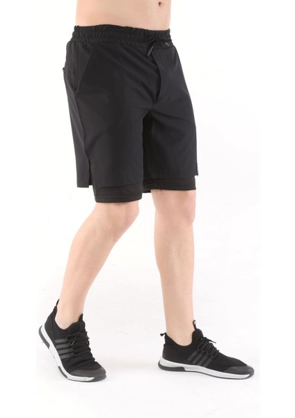 Ghassy Co Erkek Running Hızlı Kuruma Micropolyester Arka Fermuar Cepli ve Havlu Halkalı Antrenman Futbol Fitness Kısa Taytlı Şort modelleri