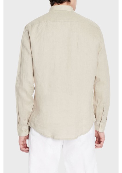% 100 Keten Regular Fit Gömlek Erkek Gömlek 8NZC50 Zncfz 1724