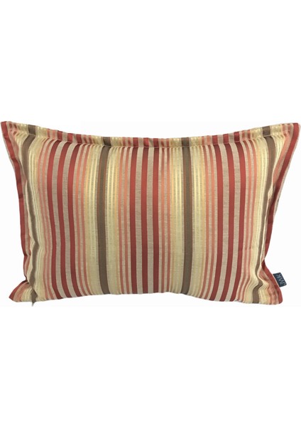 Ipek Saten Çizgili Kızıl Kırlent Kılıfı 35x501 Cm