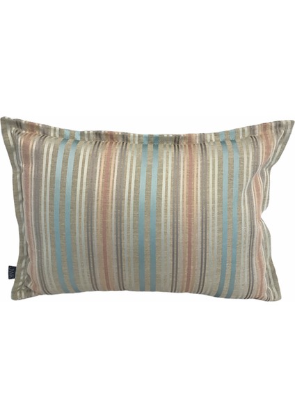 Ipek Saten Çizgili Açık Mavi Kırlent Kılıfı 35x501 Cm