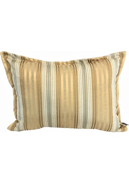 Ipek Saten Çizgili Camel Kırlent Kılıfı 35x501 Cm