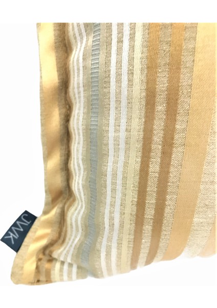 Ipek Saten Çizgili Camel Kırlent Kılıfı 35x501 Cm