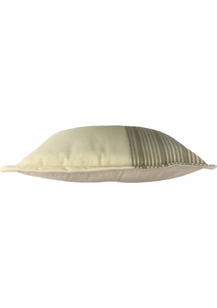 Ipek Saten Çizgili Vizon Keten Kırlent Kılıfı 35x501 Cm