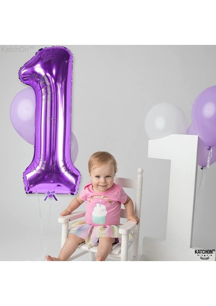 1 Bir Rakam Mor Folyo Balon 32"-34" Inc 80 cm modelleri