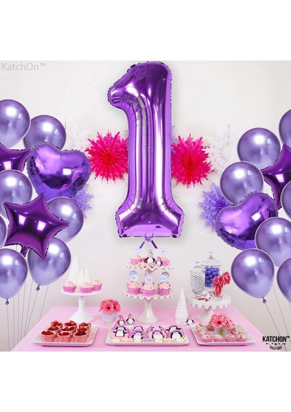 1 Bir Rakam Mor Folyo Balon 32"-34" Inc 80 cm fırsatları