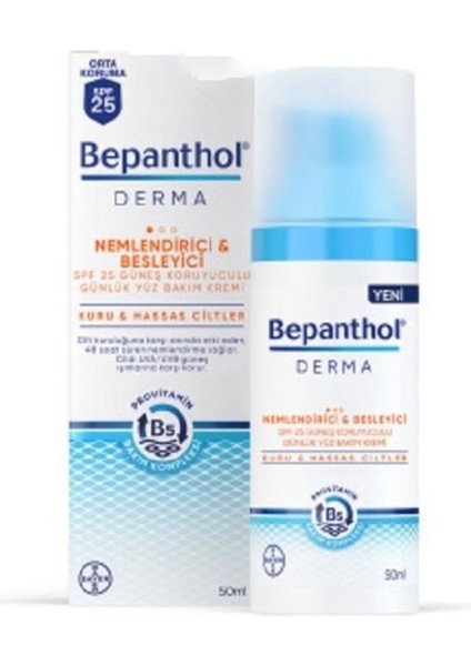 Derma Nemlendirici ve Besleyici SPF25 Yüz Bakım Kremi 50ML fiyatları