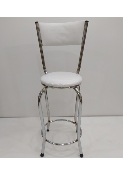 Sandalye ST BAR Tipi Yüksek Model BEYAZ Sunideri döşem Metal nikelaj El Yapım fiyatları