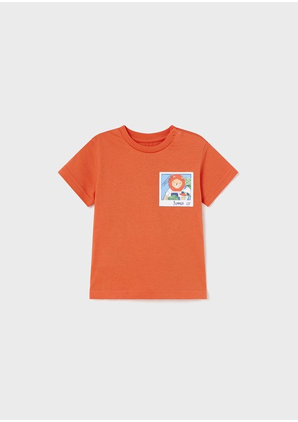 Erkek Bebek Baskılı T-Shirt Turuncu 1019 fiyatları