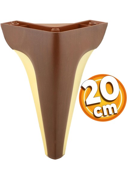 Endülüs Mobilya Kanepe Sehpa Tv Ünitesi Baza Koltuk Ayağı Kahverengi Ceviz Renk 20 Cm Ayak