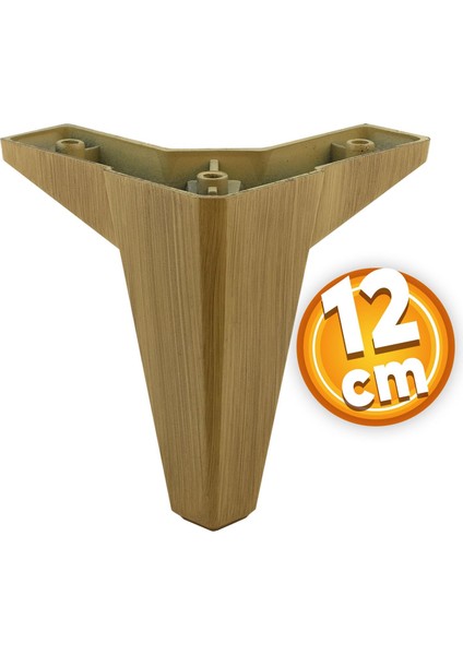 Sedir Lüks Mobilya Kanepe Sehpa Baza Tv Ünitesi Koltuk Ayağı Ahşap Desenli Açık Ceviz 12 cm Ayakları
