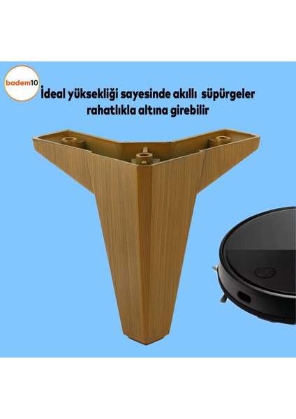 Sedir Lüks Mobilya Kanepe Sehpa Baza Tv Ünitesi Koltuk Ayağı Ahşap Desenli Koyu Ceviz 12 cm Ayakları