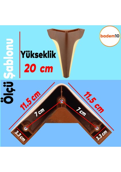 Endülüs Mobilya Kanepe Sehpa Tv Ünitesi Baza Koltuk Ayağı Kahverengi Ceviz Renk 20 Cm Ayak fırsatları