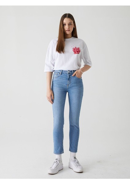 KadınRonna X Yüksek Bel Slim Jean Pantolon