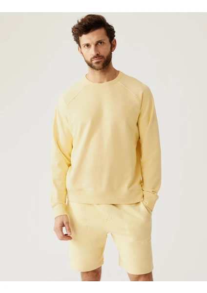 Marks & Spencer Saf Pamuklu Yuvarlak Yaka Sweatshirt