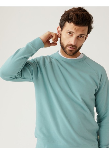 Marks & Spencer Saf Pamuklu Yuvarlak Yaka Sweatshirt