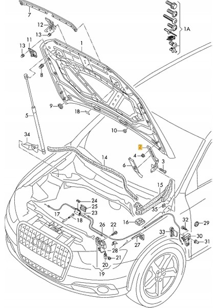 Motor Kaput Mentesesı Sol Audı Q3 12-18