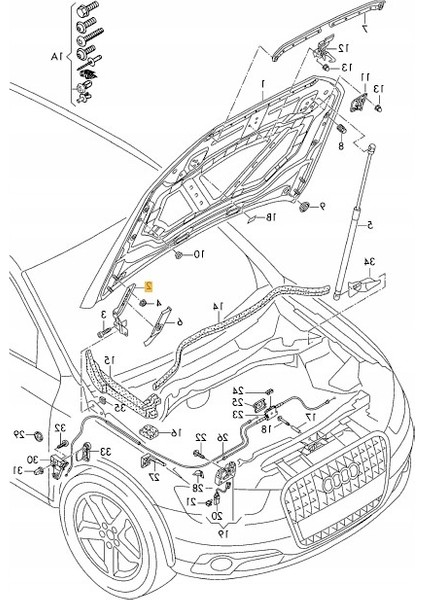 Motor Kaput Mentesesı Sag Audı Q3 12-18