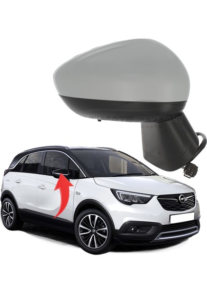 Ayna Sag Ele+Isı+Ast+Isı Sen 7 Pın Opel Crossland x 17