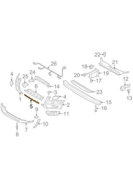 Tampon Braketı On Alt Orta Audı Q5 09