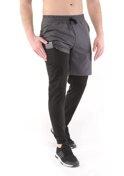 Erkek Running Compression Hızlı Kuruma Micropoly Halısaha Antrenman Gym Fitness Koşu Uzun Taytlı Şort