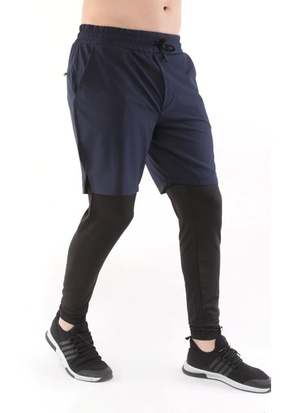 Erkek Running Compression Hızlı Kuruma Micropoly Halısaha Antrenman Gym Fitness Koşu Uzun Taytlı Şort fiyatları