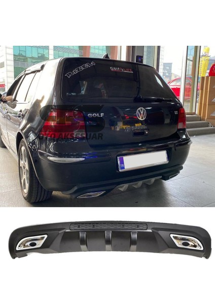 Volkswagen Golf 4 Difüzör Arka Tampon Eki 2 Egzoz Çıkışlı Siyah