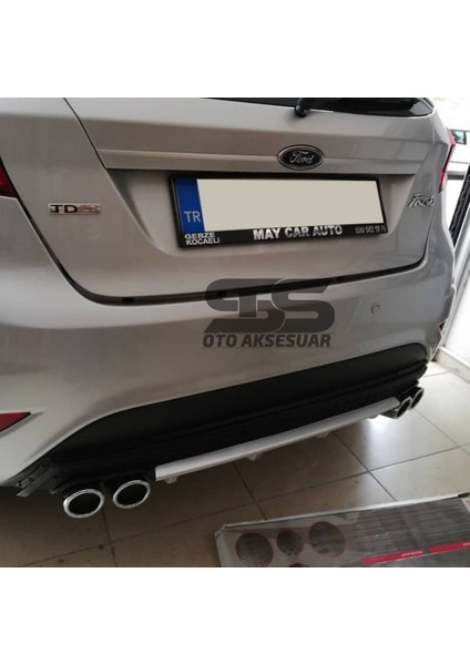 Ford Fiesta Mk7 Difüzör Arka Tampon Eki 4 Egzoz Çıkışlı Gri Lüx Tip