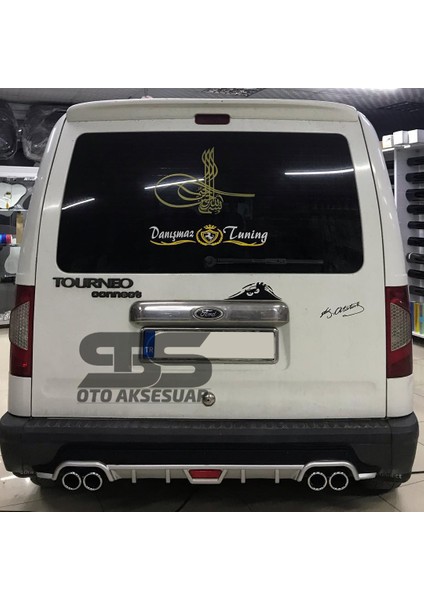 Ford Connect Difüzör Arka Tampon Eki 4 Egzoz Çıkışlı Gri Tip