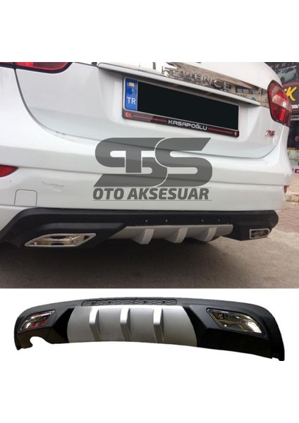 Renault Fluence Difüzör Arka Tampon Eki 2 Egzoz Çıkışlı Gri