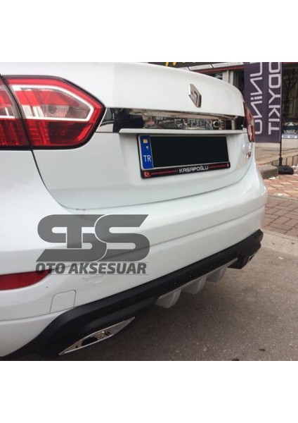 Renault Fluence Difüzör Arka Tampon Eki 2 Egzoz Çıkışlı Gri
