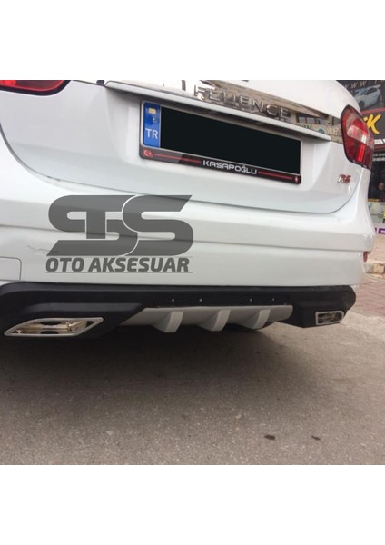 Renault Fluence Difüzör Arka Tampon Eki 2 Egzoz Çıkışlı Gri