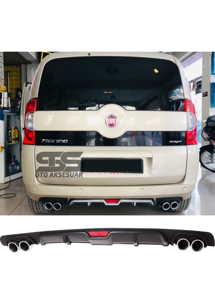 Fiat Fiorino Difüzör Arka Tampon Eki 4 Egzoz Çıkışlı Siyah